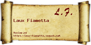Laux Fiametta névjegykártya
